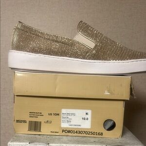 Michael Kors Gold Slip-On Sneakers